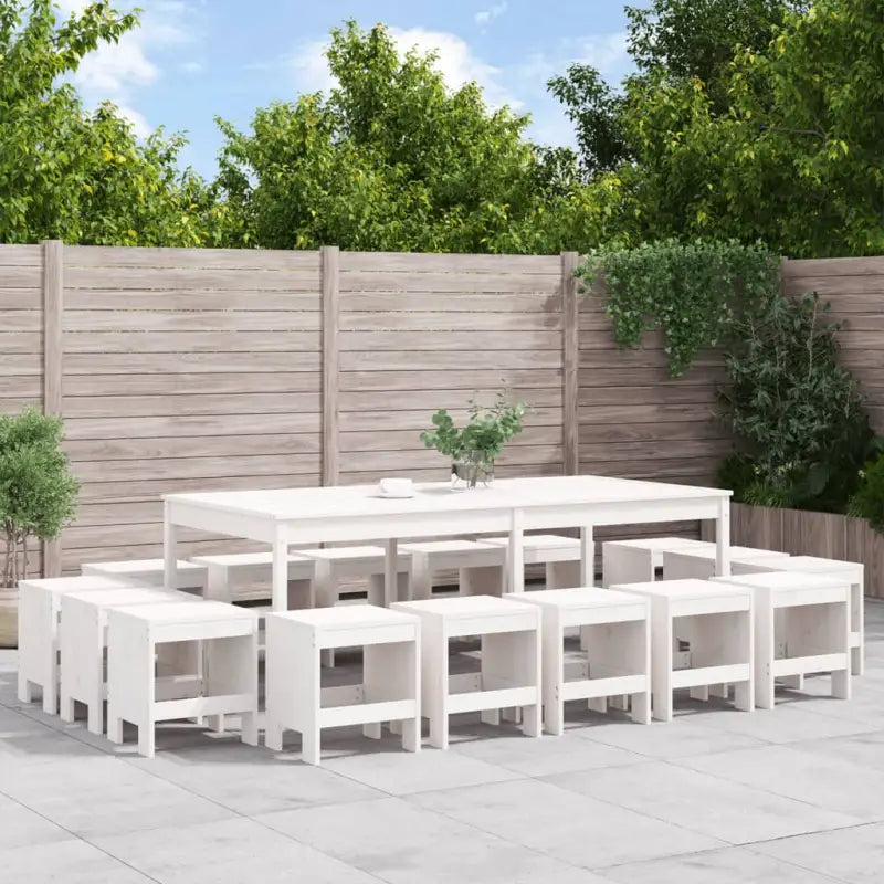 Houten tuinset van massief grenenhout met stevig blad voor tuin of terras - Tuinsets