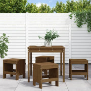 Houten tuinset van massief grenenhout met stevig blad voor tuin en terras - Tuinsets