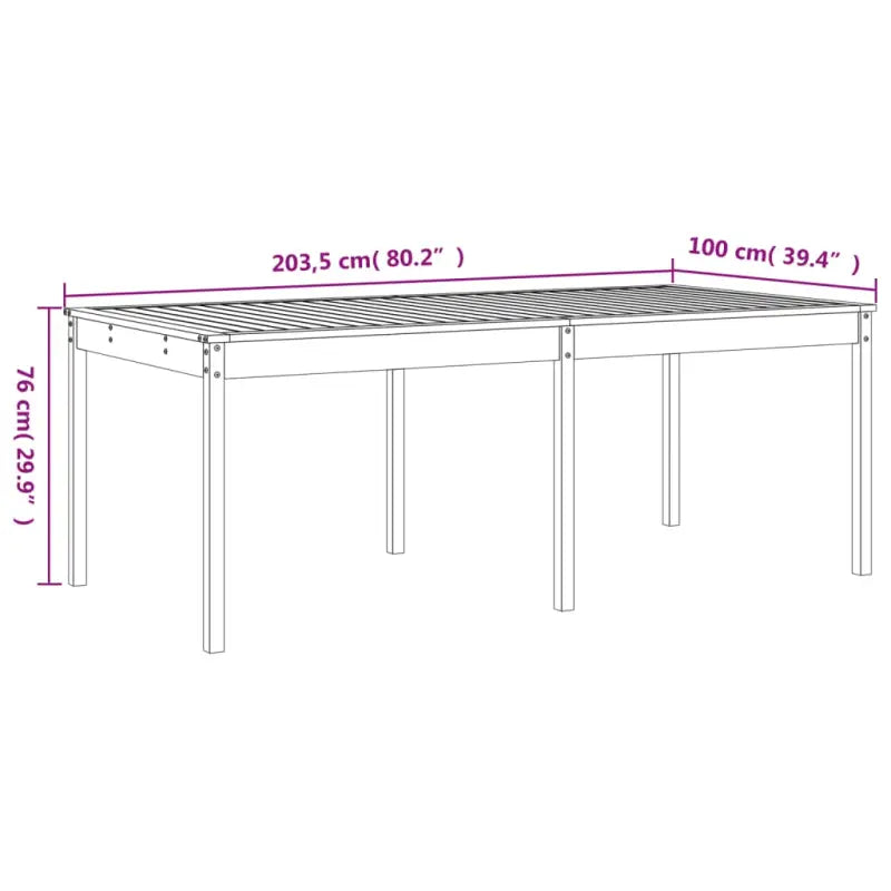 Houten tuinset van massief grenenhout met stevig blad voor tuin of terras - Tuinsets