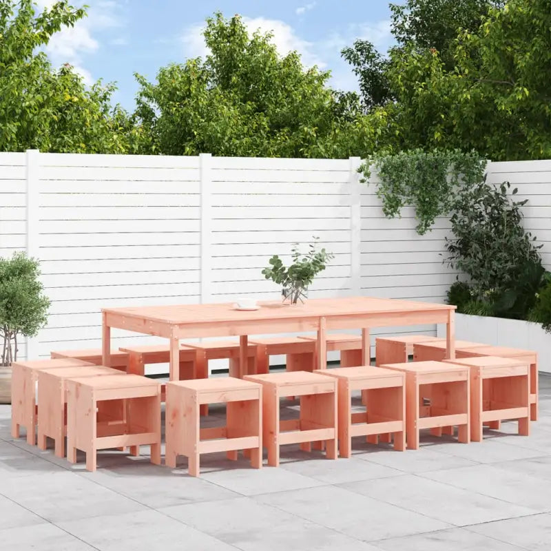 Houten tuinset van massief grenenhout met stevig blad voor tuin of terras - Natuurlijk douglashout - Tuinsets