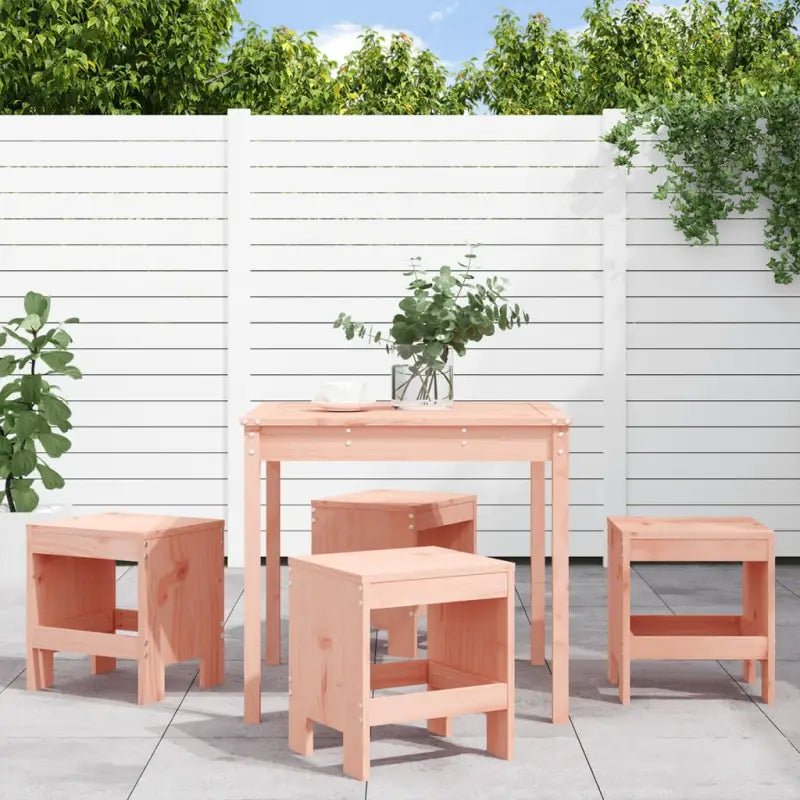 Houten tuinset van massief grenenhout met stevig blad voor tuin en terras - Natuurlijk douglashout - Tuinsets