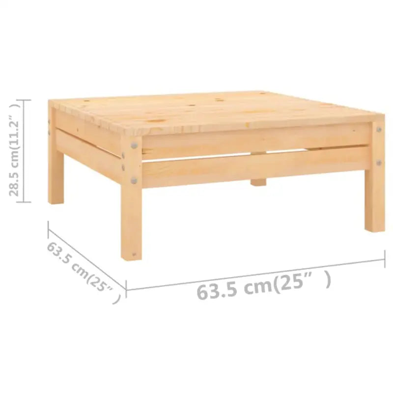 Houten tuinset van massief grenenhout met tafel en voetenbank - Tuinsets