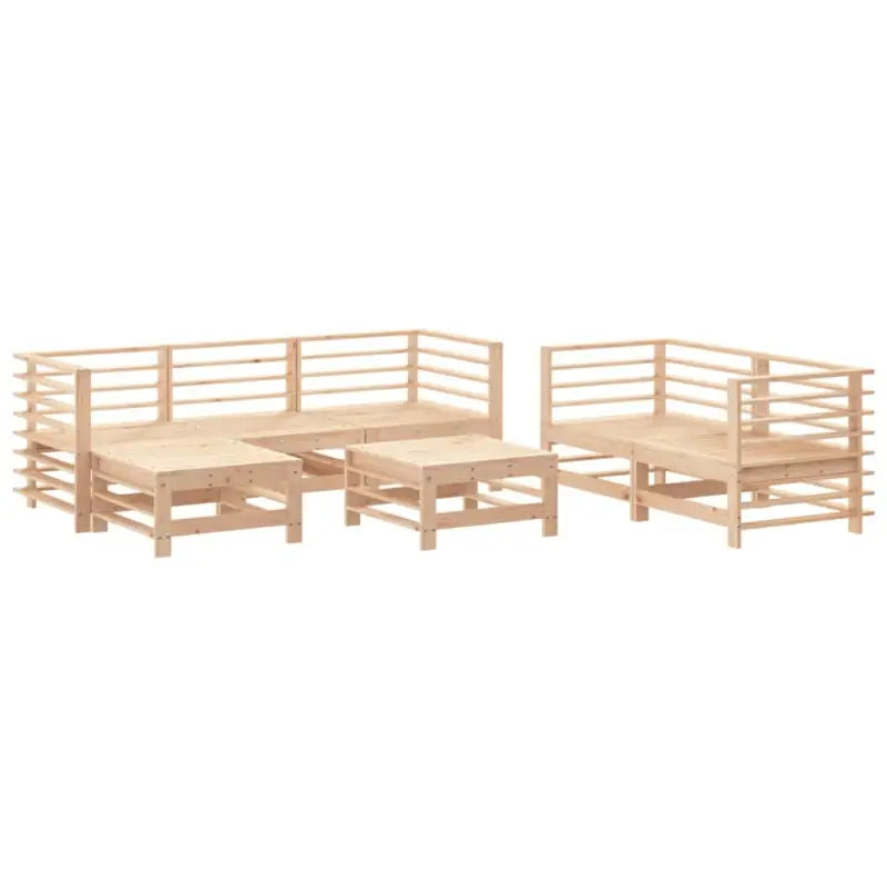 Houten tuinset van massief grenenhout met voetenbank en salontafel - Tuinsets