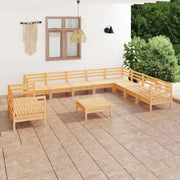 Houten tuinset van massief grenenhout met voetenbank en tafel - Tuinsets