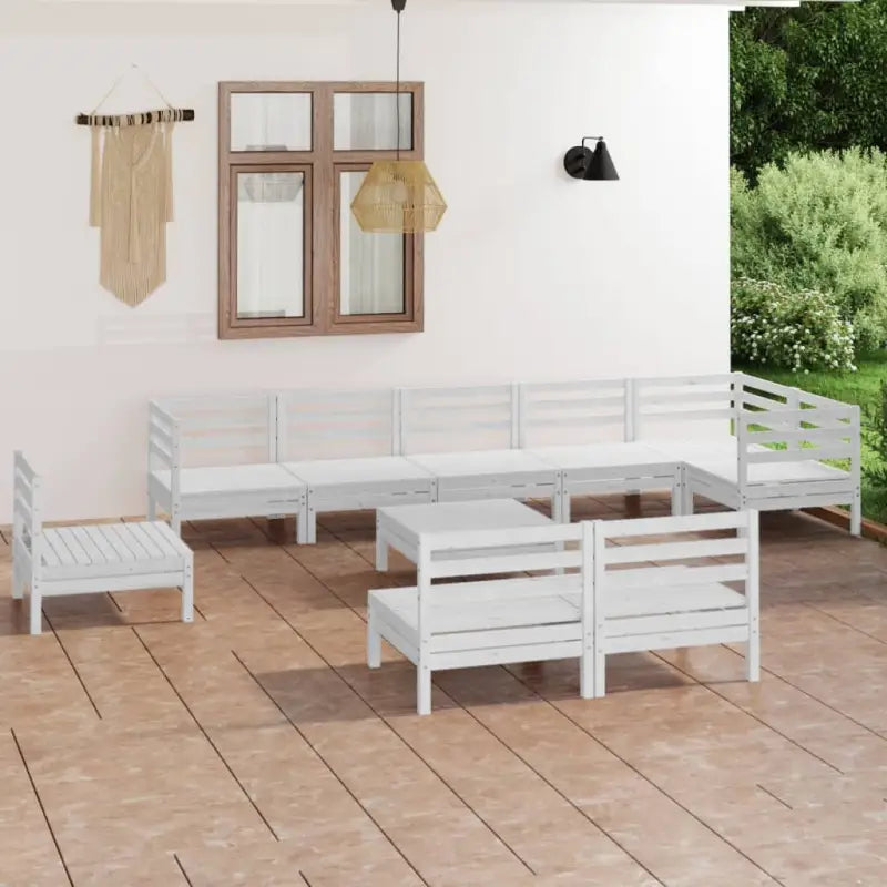 Houten tuinset van massief grenenhout met voetenbank en tafel - Tuinsets