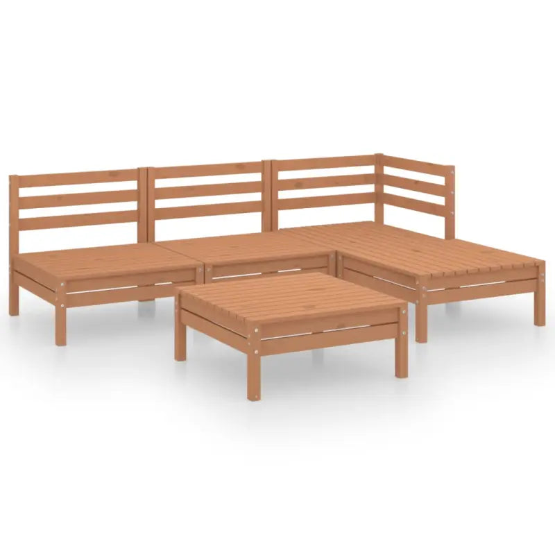 Houten tuinset van massief grenenhout met voetenbank en tafel - Tuinsets