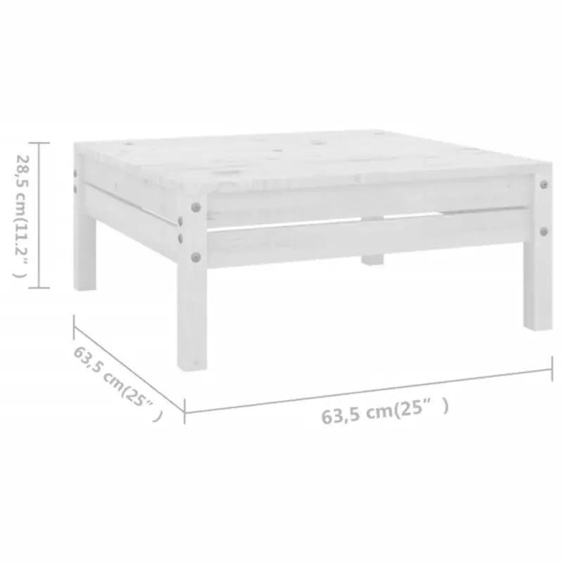 Houten tuinset van massief grenenhout met voetenbank en tafel - Wit - Tuinsets