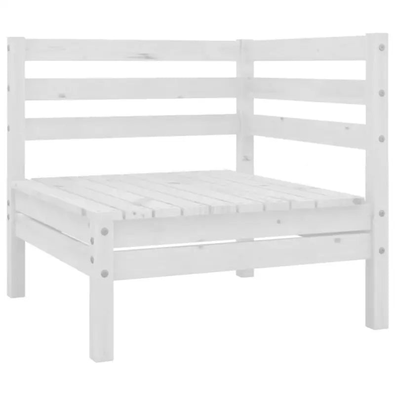 Houten Tuinset van Massief Grenenhout met Voetenbank Tafel - Wit - Tuinsets
