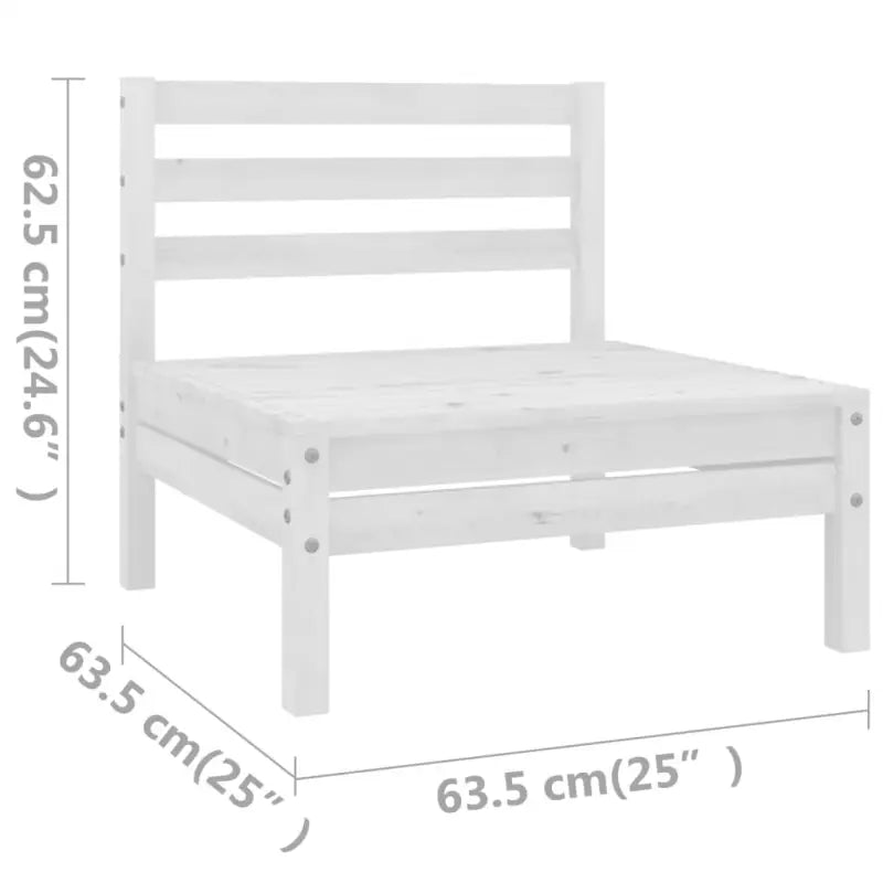 Houten Tuinset van Massief Grenenhout met Voetenbank Tafel - Wit - Tuinsets