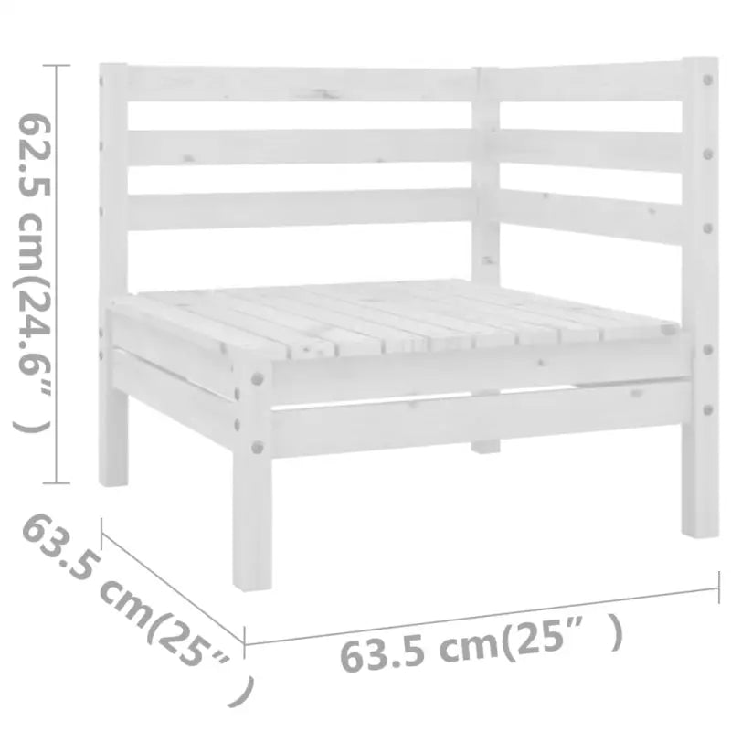 Houten Tuinset van Massief Grenenhout met Voetenbank Tafel - Wit - Tuinsets