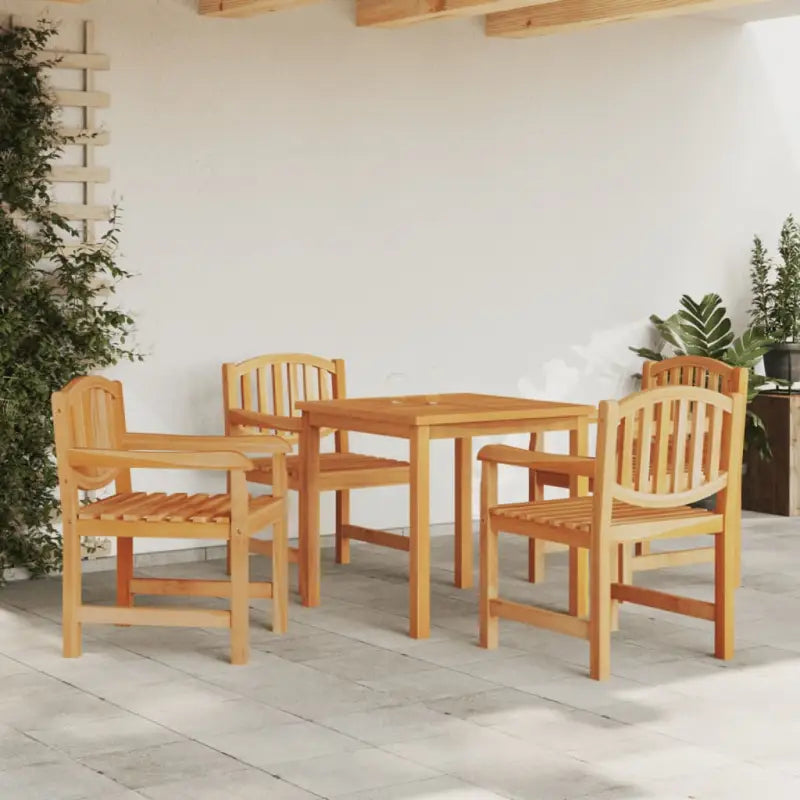 Houten tuinset van massief teakhout fijn geschuurd eenvoudig schoon - 80 cm tafellengte - Tuinsets