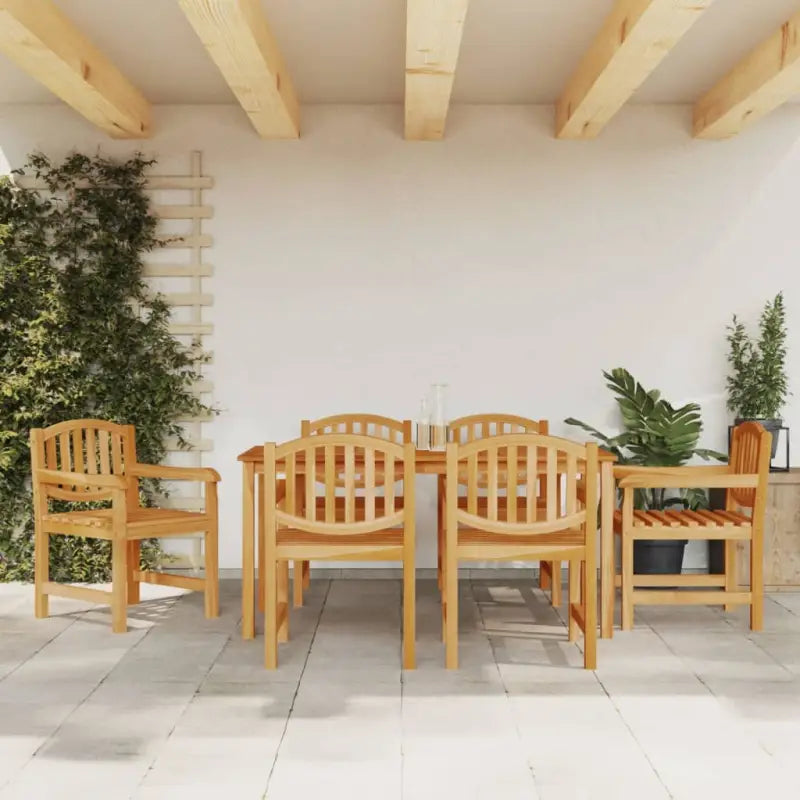 Houten tuinset van massief teakhout fijn geschuurd eenvoudig schoon - Tuinsets