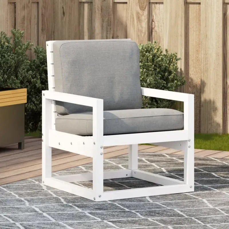 Houten tuinstoel van massief grenenhout voor in de tuin of op het terras - Wit / 1 - Tuinstoelen