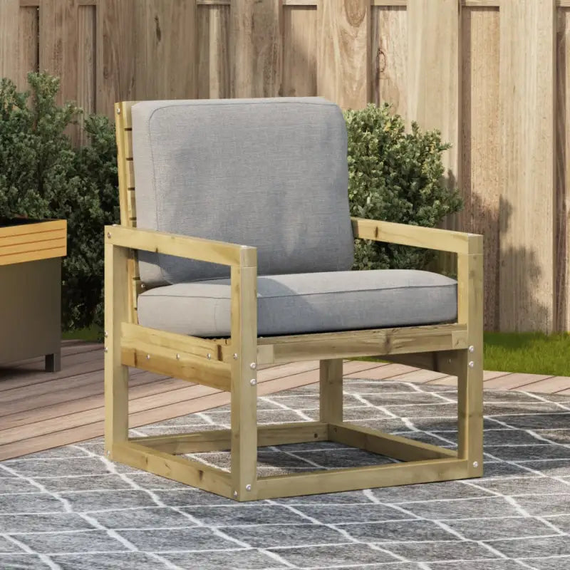 Houten tuinstoel van massief grenenhout voor in de tuin of op het terras - Naturel geïmpregneerd / 1 - Tuinstoelen