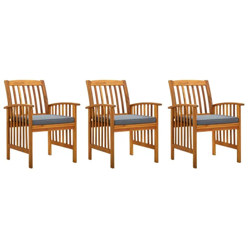 Houten tuinstoelen van massief acaciahout voor buiten plezier - Donkergrijs / 3 - Tuinstoelen