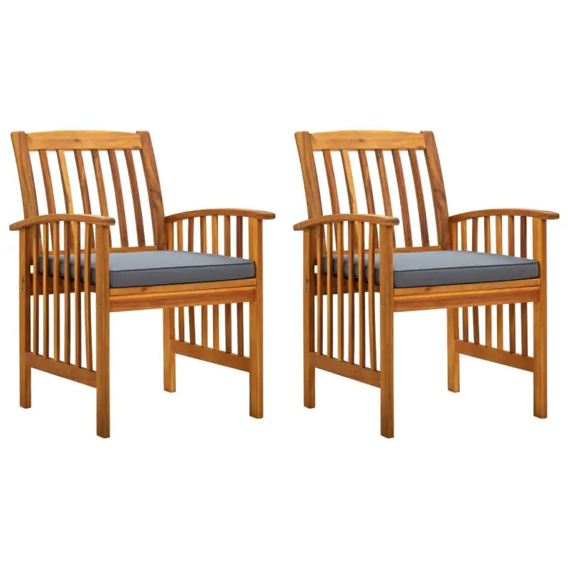 Houten tuinstoelen van massief acaciahout voor buiten plezier - Donkergrijs / 2 - Tuinstoelen