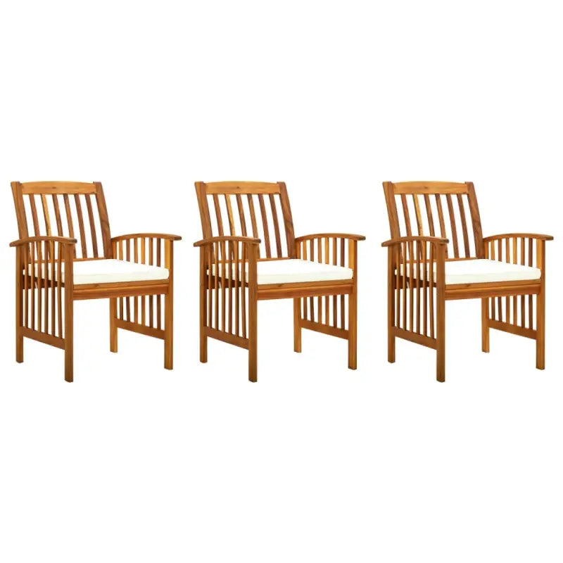 Houten tuinstoelen van massief acaciahout voor buiten plezier - Crème / 3 - Tuinstoelen