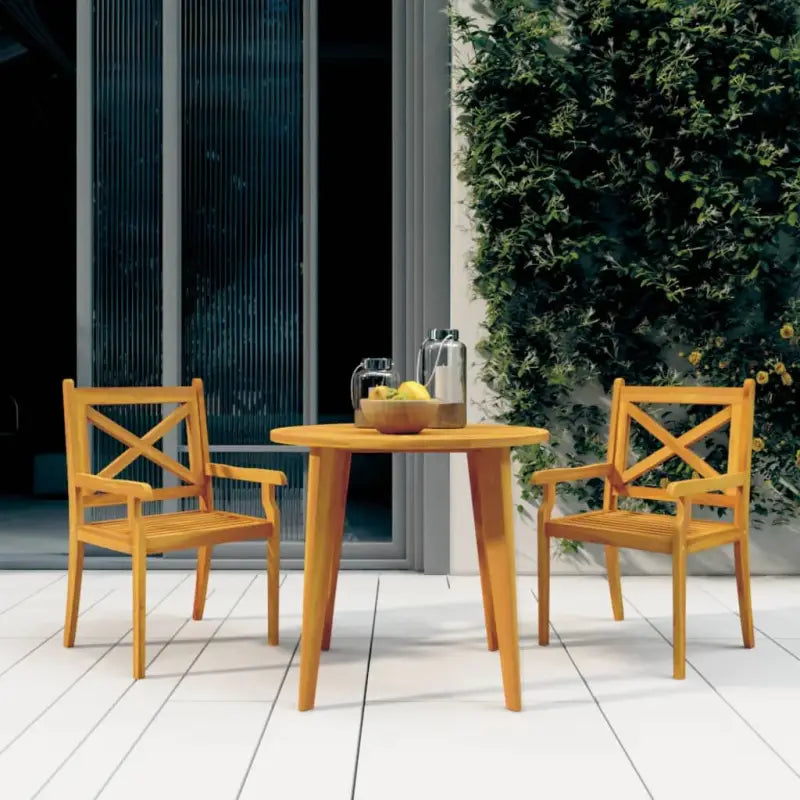 Houten tuinstoelen van massief acaciahout voor buitengebruik - 2 - Tuinstoelen