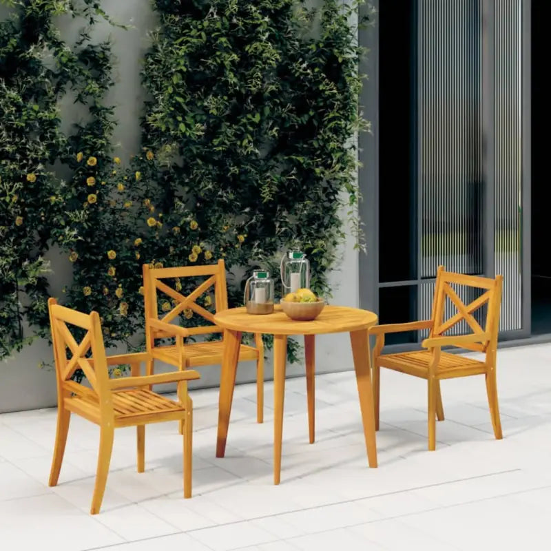 Houten tuinstoelen van massief acaciahout voor buitengebruik - 3 - Tuinstoelen