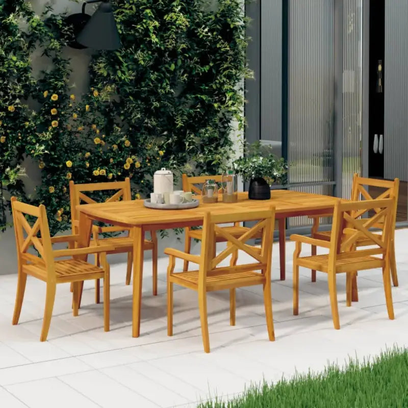 Houten tuinstoelen van massief acaciahout voor buitengebruik - 6 - Tuinstoelen