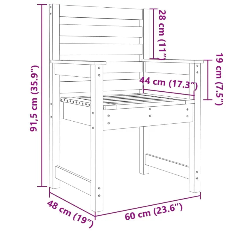Houten tuinstoelen van massief grenenhout voor comfortabel buitengebruik - Tuinstoelen