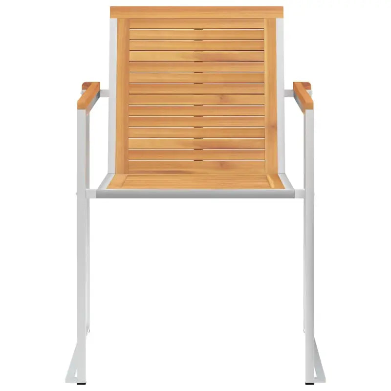 Houten tuinstoelen van massief teakhout met roestvrij staal elementen - Tuinstoelen