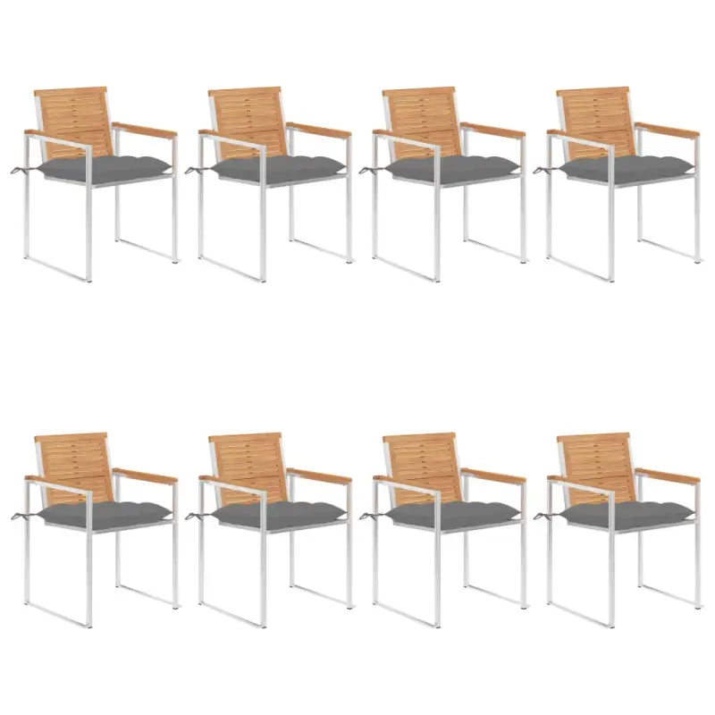 Houten tuinstoelen van massief teakhout voor een stijlvol terras - Grijs / 8 - Tuinstoelen