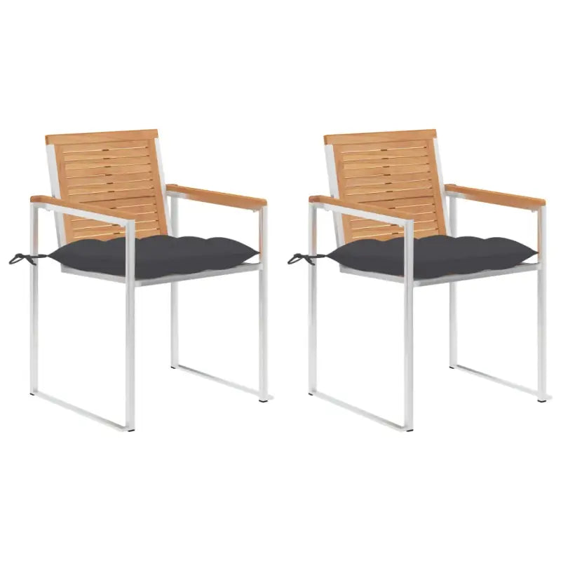 Houten tuinstoelen van massief teakhout voor een stijlvol terras - Antraciet / 2 - Tuinstoelen