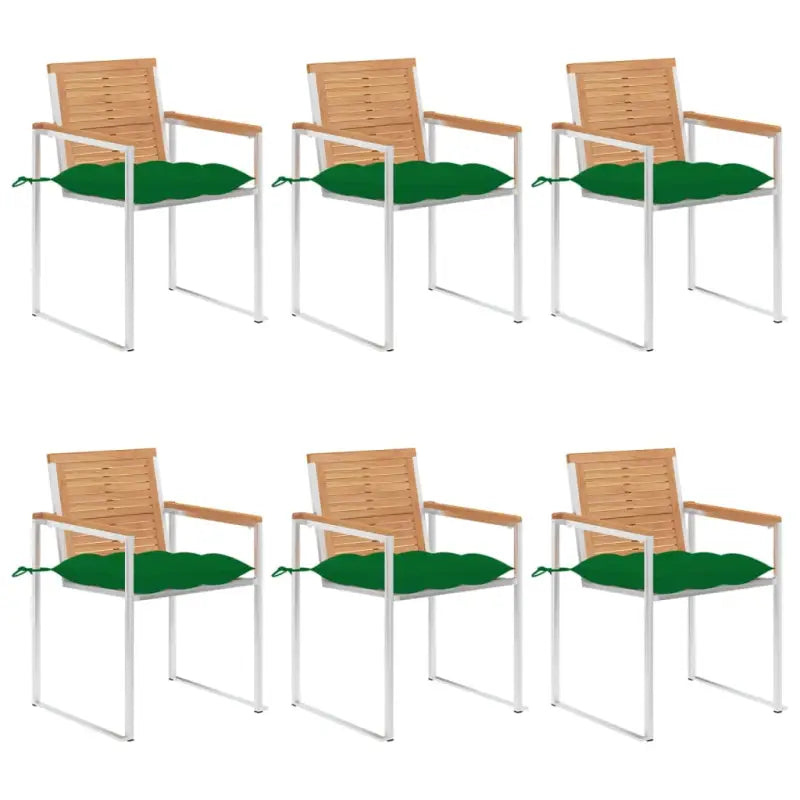 Houten tuinstoelen van massief teakhout voor een stijlvol terras - Groen / 6 - Tuinstoelen