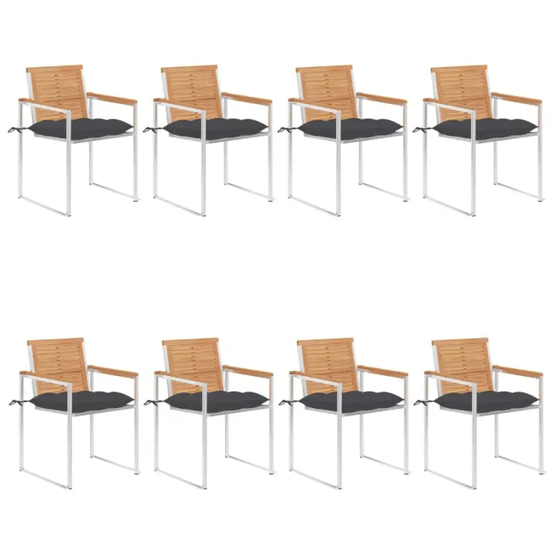 Houten tuinstoelen van massief teakhout voor een stijlvol terras - Antraciet / 8 - Tuinstoelen