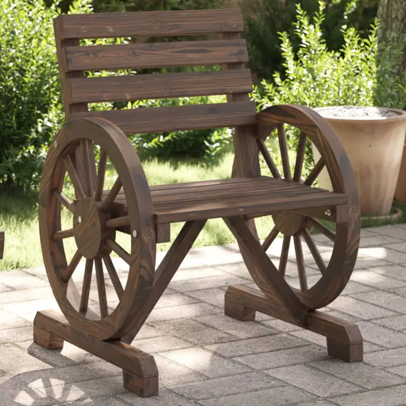 Houten tuinstoelen van massief vurenhout voor tuin patio of terras - Donkerbruin / 4 - Tuinstoelen
