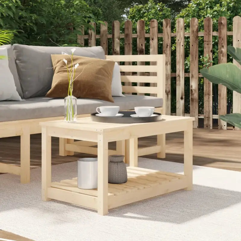 Houten tuintafel van massief grenenhout voor tuin en terras - Natuurlijk grenenhout / 82.5 x 50.5 x 45 cm / 1
