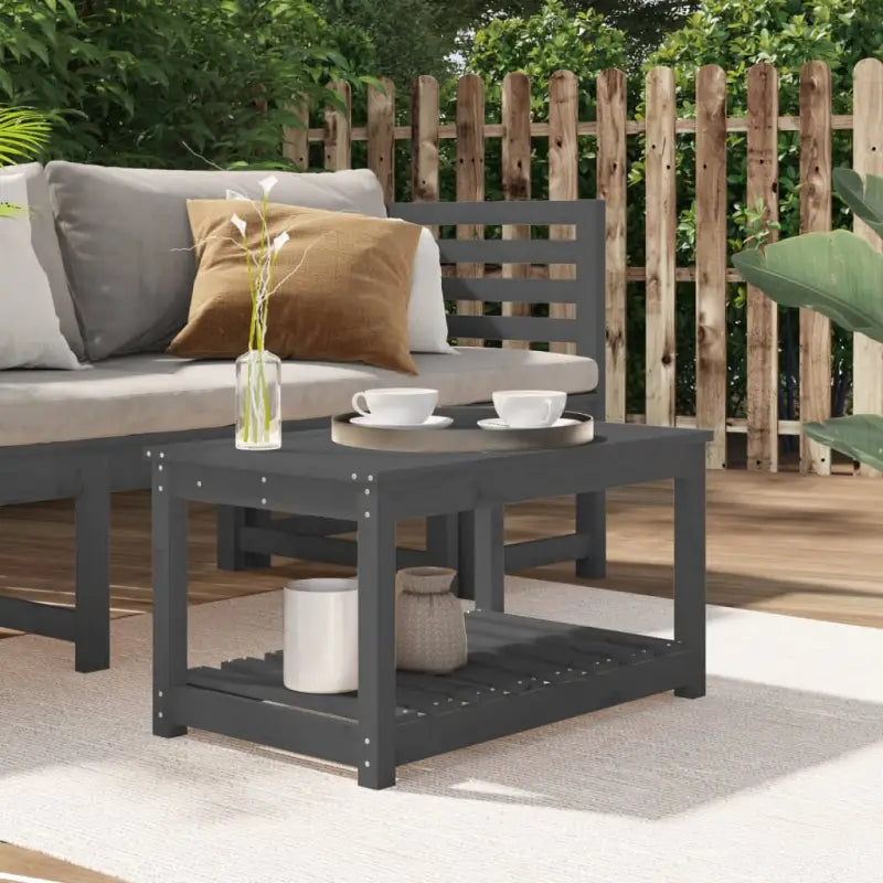 Houten tuintafel van massief grenenhout voor tuin en terras - Grijs grenenhout / 82.5 x 50.5 x 45 cm / 1 - Tuintafels
