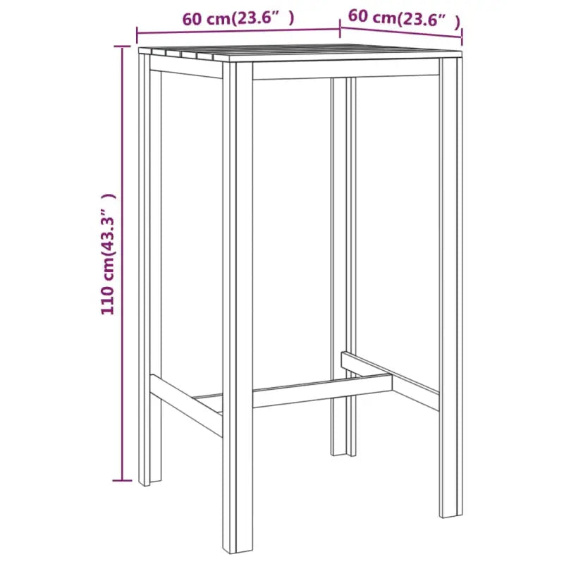 Houten Tuintafel voor buiten met eenvoudige stijl - 60 x 60 x 110 cm / 1 - Tuintafels