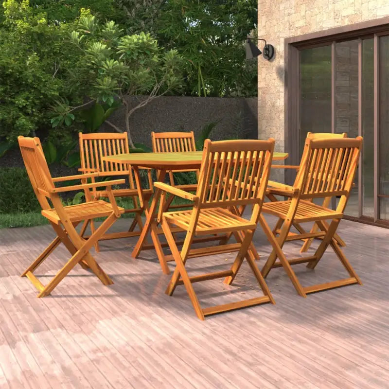 Houten tuintafelset van massief acaciahout voor buitenplezier - Met armleuning - Tuinsets