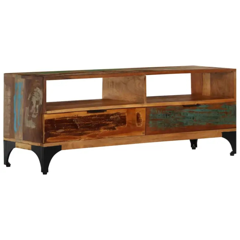 Houten tv-meubel in antieke stijl van massief gerecycled hout - Tv-meubels