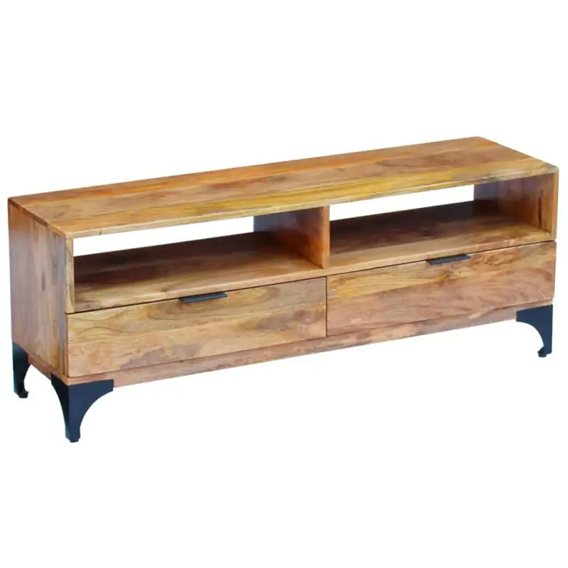 Houten tv-meubel in antieke stijl van massief gerecycled hout - Bruin / 1 - Tv-meubels