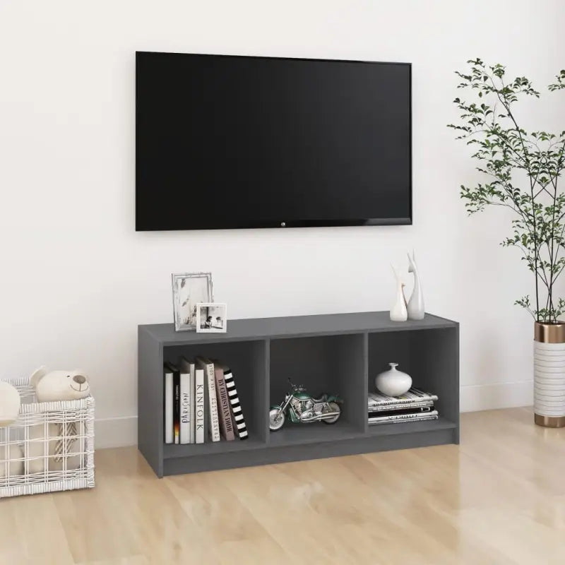 Houten Tv-meubel van massief grenenhout voor elegante inrichting - Grijs / 1 - Tv-meubels