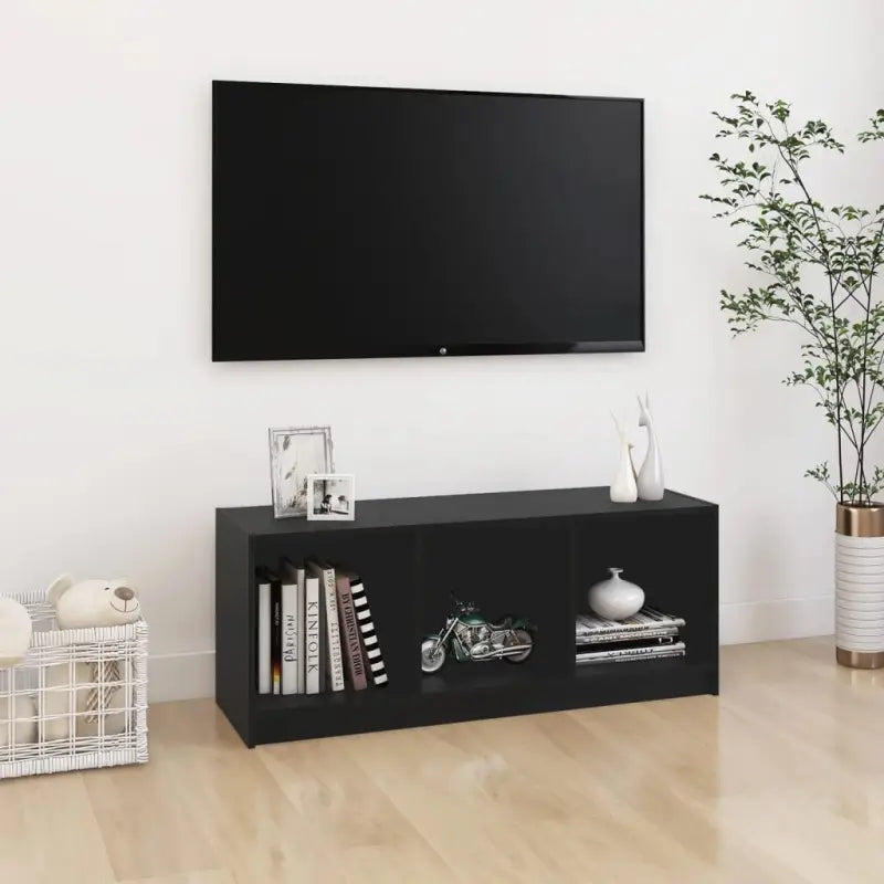 Houten Tv-meubel van massief grenenhout voor elegante inrichting - Zwart / 1 - Tv-meubels