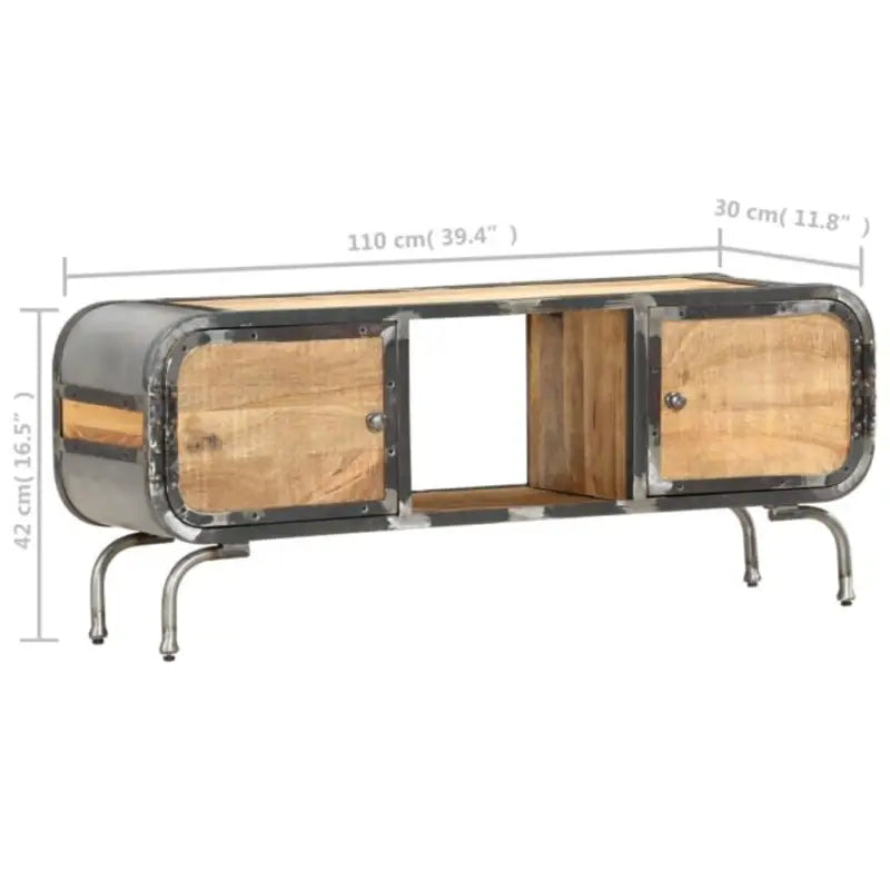 Houten tv-meubel van massief mangohout met strak design - 1 / massief mangohout - Tv-meubels
