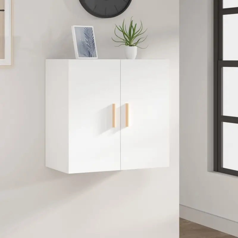 Houten wandkast met Scandinavische charme in grijs Sonoma bewerkt hout - Wit / 1 - Opbergkasten & lockerkasten