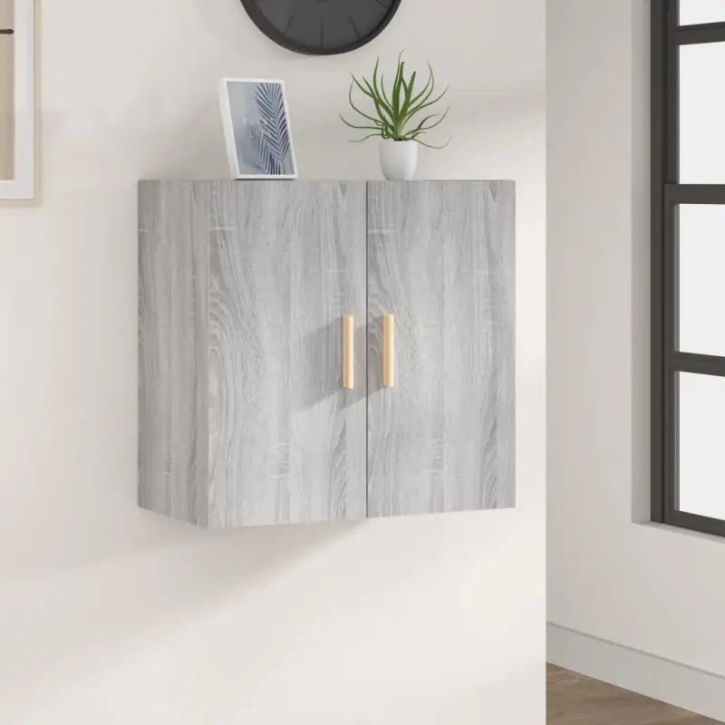Houten wandkast met Scandinavische charme in grijs Sonoma bewerkt hout - Opbergkasten & lockerkasten