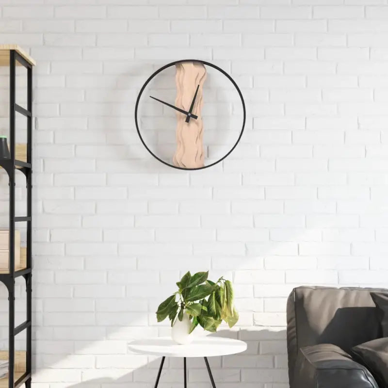 Houten wandklok met rustieke wijzerplaat en stil slingermechanisme - Bruin - Wandklokken