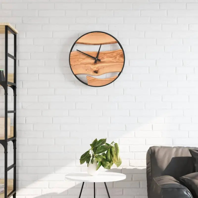Houten wandklok met rustieke wijzerplaat en stil slingermechanisme - Donkerbruin - Wandklokken