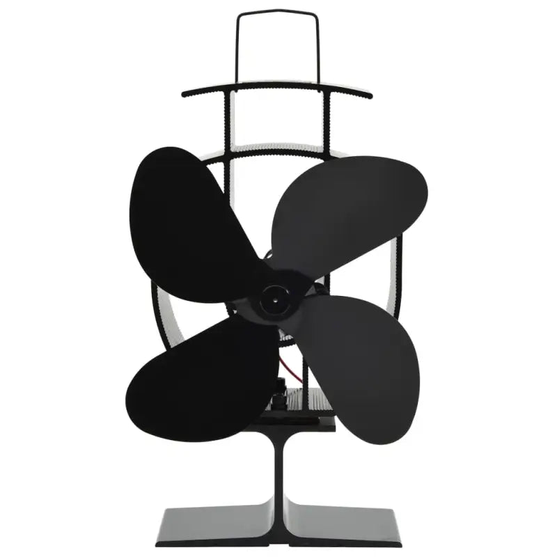 Houtkachel ventilator van geanodiseerd aluminium voor efficiënte verwarming - 18 x 9,5 x 22,5 cm (4 vinnen)