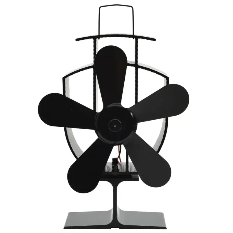 Houtkachel ventilator van geanodiseerd aluminium voor efficiënte verwarming - 16,5 x 8 x 22,5 cm (5 vinnen)