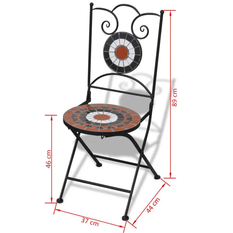 Ijzeren frame mozaïek bistroset voor tuin en balkon laten staan levering bevat - Tuinsets