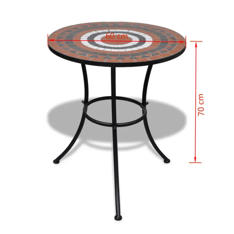 Ijzeren frame mozaïek bistroset voor tuin en balkon laten staan levering bevat - Tuinsets