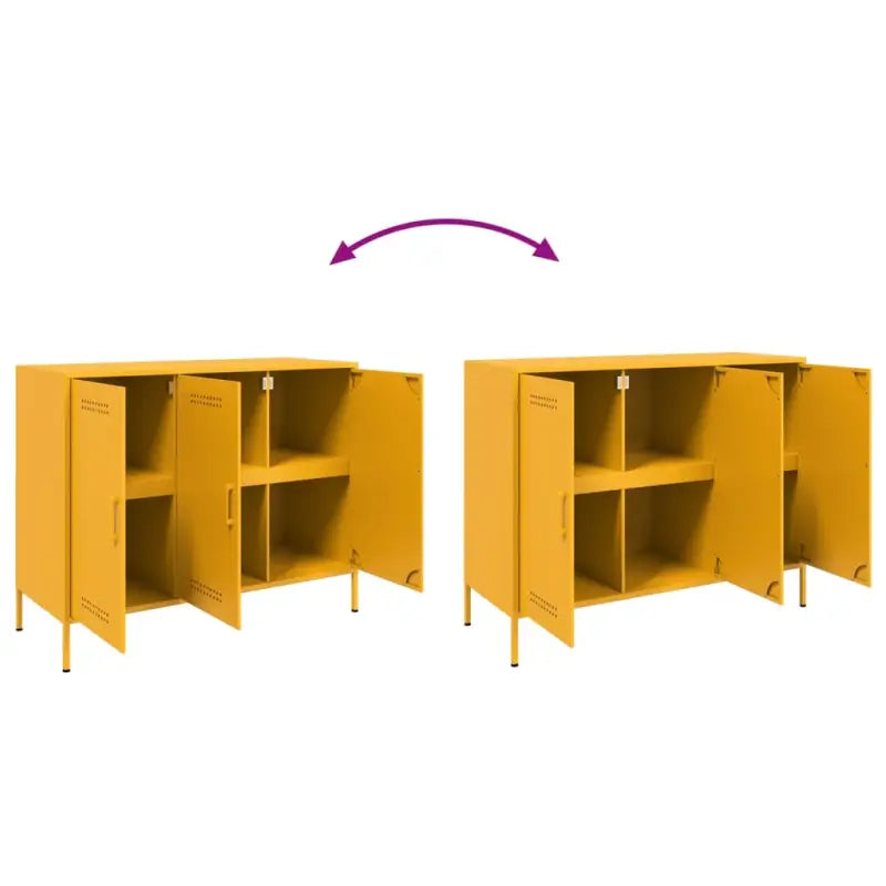 Industriële dressoir met koudgewalst staal en verstelbare schroefpoten - Dressoirs & buffetkasten