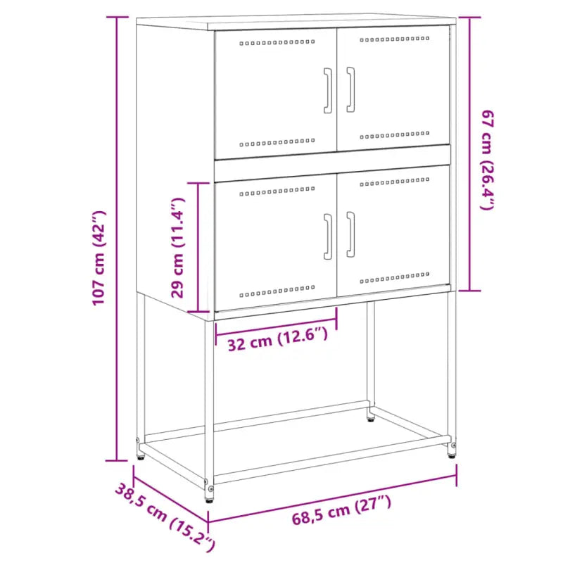 Industriële Dressoir met Robuust Staal voor Woon- en Slaapkamers - Dressoirs & buffetkasten
